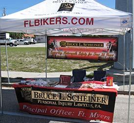 Tent with Promotional Banner